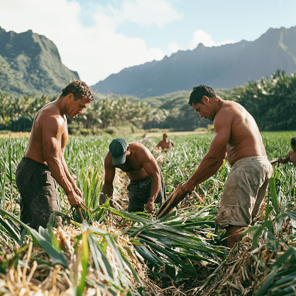 Photo of a sugarcane field in Polynesia